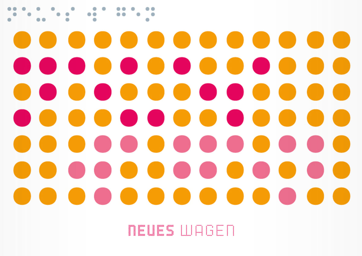 Neues wagen Braille-Postkarte
